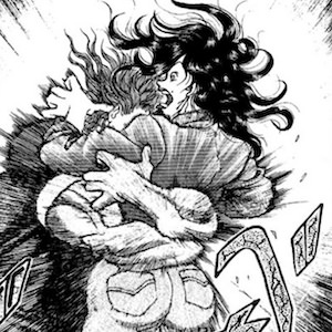 勇次郎オオッッ、あたしが相手だ！！！（勇次郎に殴りかかる江珠）