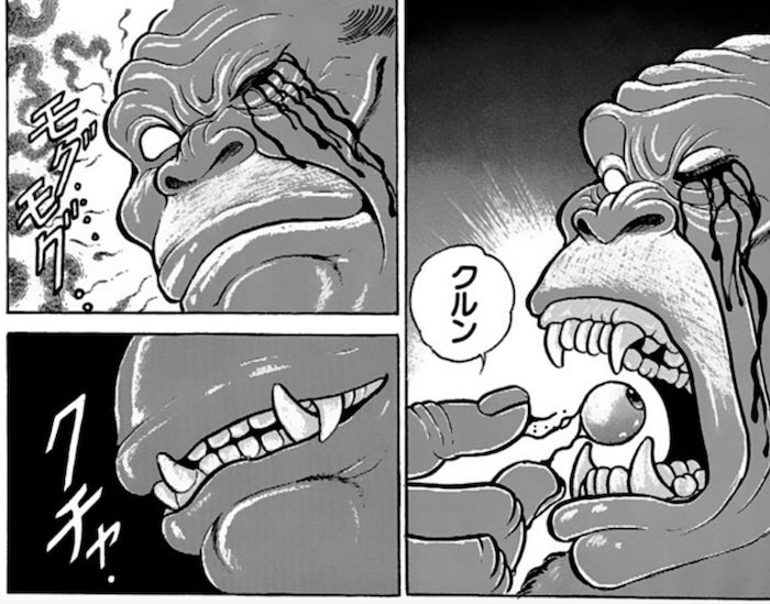 自分の目玉を食べる夜叉猿
