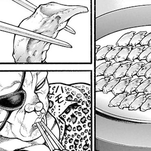 餃子と紹興酒（老酒）の食事を楽しむ独歩と徳川光成