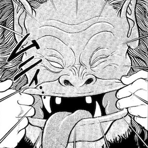 夜叉猿の生首を弄ぶ範馬勇次郎