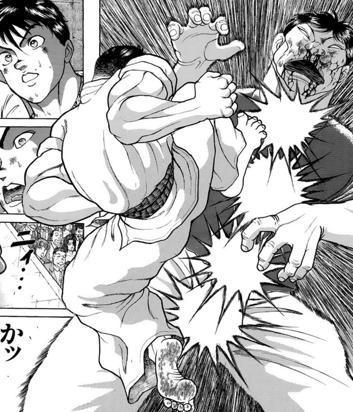 愚地克己の正中線四連突（花山薫 戦）