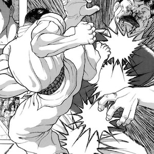 愚地克己の正中線四連突（花山薫 戦）